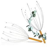 com-four® 2x Kopfmassage Spinne - Kopfmassagegerät 24 cm - Kopfkrauler, Massagespinne zur Entspannung - Akupressur für bessere Schlafqualität, Haarwachstum, Glücksgefühl (2 Stück - bronzefarben)