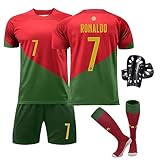 Sternstunde Trikot Sets Kinder, Hause/Auswärts Fußballtrikot für Kinder,Herren Jungen Fussball Jersey Football Trikots, Sportshirt Junge Football Training Tshirts Shorts und Socken Anzug (26, Rot)