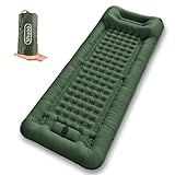 Shuoo Isomatte Selbstaufblasend 12CM Verdicktes 72CM Superbreit Camping Matratze Ultraleicht mit Fußpresspumpe& Kissen Luftmatratze Wasserdicht Ultrakleine Verpackung für Outdoor Wandern