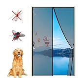 Magnet Fliegengitter Tür Insektenschutz, Der Magnetvorhang Ist Ideal Für Die Balkontür, Kellertür Und Terrassentür, Wohnzimmer Schiebetür Terrassentür,Klebemontage(170 * 210CM)
