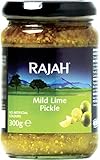 Rajah Mild Lime Pickle – Mild eingelegte Limetten – Ideal als Begleitung zu Curry, Fleisch, Käse, Poppadums & Vorspeisen – 1 x 300 g