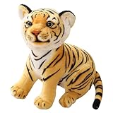 SoLLek Mini Tiger Plüschtiere Kuscheltier Tiger Niedliche Simulation Tiger Kuscheltier Kissen Tiger Wohnzimmer Dekoration Geschenke für Jungen und Mädchen 23 cm