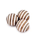 Indus Lifespace Dekorative Kugeln aus Mangoholz für Tafelaufsatz oder individuellen Gebrauch, ideal für den Einsatz im Wohnzimmer, Esszimmer, Couchtisch (7,62 x 7,62 x 7,62 cm), 3 Stück