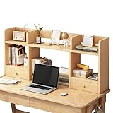 Eckregal aus Holz mit Schubladen, platzsparendes Regal für Heimbüro und Arbeitszimmer, einfache Montage, 80/100/120 cm Optionen (100 cm, Holzfarbe)