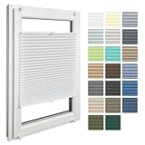 Home-Vision Premium Faltrollo Plissee ohne Bohren mit Klemmfix Lichtdurchlässig Rollo innen (Weiß B80 x H120cm) Easyfix Klemmträger Verdunklung Blickdicht Sonnenschutz Jalousie für Fenster & Tür