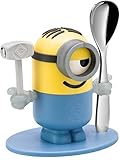 WMF Minions Eierbecher mit Löffel, Kunststoff, ab 3 Jahren, Cromargan Edelstahl poliert, spülmaschinengeeignet, gelb, blau