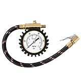 Reifendruckprüfer 100psi 7bar mit Clip On Chuck, ATsafepro 2' Zifferblatt Genauigkeit Analoger Reifendruckmesser Gut für das Aufpumpen von Reifen, Luftdruckprüfer um bequeme Druckmessung