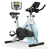 Superun Heimtrainer Fahrrad Superun mit Verstellbarem Magnetwiderstand, Ergometer Hometrainer Fahrrad Leises mit LCD-Monitor und App, Spinning Bike Indoor max 136kg