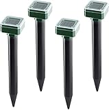 Solarbetriebene Abwehr Maulwurf Wühlmäuse Gopher Mäuse und Ratten Nagetiere Repeller Schädlingsbekämpfung Schlangenabwehr Maulwurf Abschreckung wasserdichte Tierkontrolle (Quadrat 5)