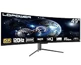 LC-POWER LC-M49-DQHD-120-C-Q 49 Zoll (124,46 cm) QLED Curved Gaming Monitor (5120 x 1440 Pixel, Dual WFHD 32:9 Format, 120Hz, 1800R,Adaptive Sync), schwarz