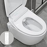 Smart Toilettendeckel mit Selbstreinigende Düse Waschen Vorne Hintere - Bidet Aufsatz für Toilette Warmluft-Trocknung und Beheizbare - Dusch WC Sitze mit Nachtlicht Desodorierung Energieeinsparung