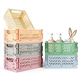TOSAVGA 6 Stücke Klappbox, 25 * 16 * 10cm Körbchen, Klappboxen Faltbar Stabil, Klappkiste Groß, Klappkorb Faltbar, Klappboxen für Küche, Kinderzimmer, Büro, Aufbewahrungskiste