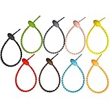 Dtoterul Silikon Krawatten 27 Stück Bunte Silikon Kabelbinder Wiederverwendbare Silikon Kabelbinder WiederverwendbareBrot-Krawatte Tasche Clip Krawatten für Beutel Verschluss Kabelmanagement