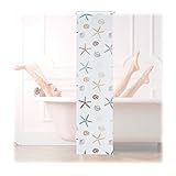 Relaxdays Duschrollo Ocean, wasserabweisend, Muschel Badrollo Wanne u. Dusche, Deckenmontage, 60x240cm, semitransparent