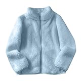 Baby Junge Fleecejacke - Fleecejacke mit Kapuze & Reißverschluss Teddy Weste Kinder Umlegekragen Übergangsjacke Outdoorjacke Flauschjacke Classic Plüschjacke Casual Jacken für 8-14 Jahre Alt