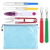 Dianeil Nahttrenner Set Nähen Saumtrenner 6-teiliges Nahtauftrenner mit Schutzkappe Fadenschneider Entfernen Werkzeug Auftrenner großer/kleiner