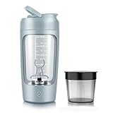 Electric Protein Shaker Bottle, Rechargeable Electric Supplement Shaker, Elektrischer Shaker Automatischer Protein Mixer für Perfekte Cremige Eiweiß Shakes für Unterwegs mit USB-C und Akku (Blau)