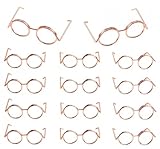 AMOYER Metalldrahtrandbrille, Kleine Brille Für Puppen, Retro-Brille, Hauszubehör, Miniatur-rundbrille Für Puppenkostüm