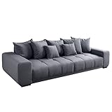 Riess Ambiente Modernes XXL Sofa ELEGANCIA - 285cm - anthrazit - Cord inklusive Kissen Bigsofa XXL-Couch Federkern-Polsterung Rundum Bezug
