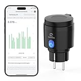 EIGHTREE WLAN Steckdose Outdoor, Zeitschaltuhr Aussenbereich mit Strommessung IP44 Wasserdicht, Smarte Steckdose mit Zeitschaltuhr, Fernbedienung & Sprachsteuerung, Kompatibel mit Alexa & Google Home