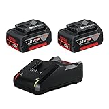 Bosch Professional 18V System Akku Starter-Set: 2x GBA 18V 4.0Ah Akku + Schnellladegerät GAL 18V-40