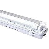 Gimisgu 1er Pack LED Feuchtraumleuchte 120cm, 18w Wannenleuchte, 1530lm Neutralweiß 4000k T8 LED Röhre, IP65 Wasserfest Feuchtraumlampe Nassraumleuchte Werkstattlampe für Garage, Keller, Büro