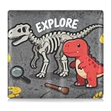 GuoChe Premium Leder Auto Registrierung & Versicherung Kartenhalter Männer Frauen Fahrzeug Handschuhfach für wichtige Dokumente, Führerschein, Karten Dinosaurier Skelett & T - Rex Explore Design