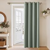PONY DANCE Thermovorhang Kälteschutz Tür Kinderzimmer Gardinen Junge 1 Stück H 210 x B 132 cm Gardine Salbeigrün Verdunkelungsvorhang Abdunkelnd Tür Vorhänge mit Ösen Curtain