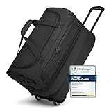 REDOLZ 2-Rollen MEDIUM Trolley-Reisetasche | Volumen mit Dehnfalte erweiterbar von 51 auf 64 Liter | für Männer & Frauen (55 cm, extra Bodenfach)