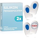 Health Press Silikon Fersenpolster – 2 Paare (4 Stück) Fersenkissen, Größe M – Geleinlagen für die Ferse – Soft Gel Schuhpads – Premium Ferseneinlagen