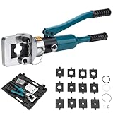 Hydraulische Kabelschuh-Crimpzange mit 13 Schneideisen, manuelles Drahtklemmen-Werkzeug zum sicheren Crimpen von Kupfer- und Aluminiumösen