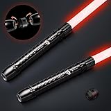 Ricyea 2-in-1 Lichtschwert für Kinder Erwachsene, RGB 11 Farben Laserschwert mit Metall Hilt, Typ-C Wiederaufladbare FX Lightsaber mit Soundeffekt für Party Halloween Cosplay (2er Set-Schwarz)