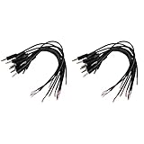 Reinscer 20 Teiliger Stecker zum Blanken Draht Offenes Ende 2 Poliger Mono 1/8 3,5 mm Stecker Buchsen Anschluss Audio Kabel Reparieren