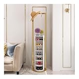 YUNFANOZ Drehbarer Schuhregal, Rotierender Schuhschrank, Organizer-Möbel for Eingangsbereich, Flur, Schlafzimmer, Ecke