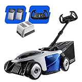 Litheli Easysurge Akku Rasenmäher, 40V/43cm Schnittbreite, Selbstfahrend (2,2-4,7 km/h), Bürstenloser Motor, bis 500 m², 50L Fangkorb, 25-75 mm Schnitthöhe, inkl. 2 x 4,0 Ah Akkus