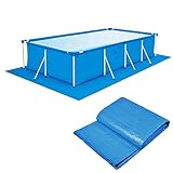 Pool Bodenplane, Pool Ground Tuch, Faltbarer Schwimmbadbodenschutz, wasserdichte rechteckige Poolmatte für Rahmen Pool und aufblasbaren Pool (250 * 450cm)