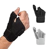 Pluvyze 2 Stück Handbandage Links Daumenorthese Rechts Daumen Schiene Atmungsaktives Weiches Material Doppeltes Kompressionsgurt-Design Geeignet für Linke und Rechte Hände