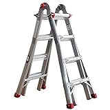 BTF - Professionelle Multifunktionale Teleskopleiter | 4x4 Sprossen | Ausziehbar bis 4,0m | Schere 2,02m | EN131 Zertifiziert | Max. Traglast 150kg, Aluminium, TS4x4, 4,0 Meter