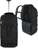 normani Backpacker Reisetaschen-Rucksack mit Trolleyfunktion - Trolley mit Frontloader Funktion und vielen Taschen 60 Liter Farbe Schwarz