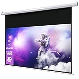 90' Zoll Motor-Leinwand celexon Basic 16:9 | 200x113 cm weiß | 4K Full HD 3D | elektrische Beamer-Leinwand für Büro-Präsentationen oder Ihr Heimkino | zur Decken- und Wand-Montage | wählbare Größen