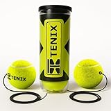 TENIX® 2er Set Tennisball mit Schnur | Ersatzbälle Trainer | inkl. druckversiegelter Tennisballdose | Ersatzball mit elastischer Schnur für Tennis Trainer