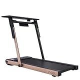 MAXXUS Laufband M8 Office - Elektrisch, 2 PS, 6/12 km/h, 125x45 cm Lauffläche, Bluetooth, App, Desk (Höhenverstellbar), Bronze - Walking Pad mit Schreibtisch, Fitnessgerät für Training, Zuhause, Büro