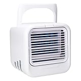 Silvergear® Mobile Klimaanlage | Mini Luftkühler | Kühlt mit Wasser oder Eiswürfeln | 3 Gebläsestufen | 7 Einstellbare LED-Lichtmodi | Tischventilator | Klimagerät | Weiß