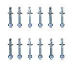 Caiyloxn 12 Stück Schwerlastdübel M8 X 8cm Bolzenanker Verzinkt Betonanker Schwerlastanker Keilanker Ankerbolzen Inklusive Mutter und Unterlegscheibe