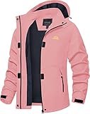 TACVASEN Frauen Wanderjacke Funktionsjacke Übergangsjacke Leichte Jacke, Wassermelonenrot