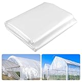 2 x 10M Extra Dick Polyethylen Folie Transparent Gewächshausfolie Plastikfolie Staubschutzfolie Reißfest Gartenfolie aus Polyethylen für Gartenarbeit Treibhaus Folientunnel