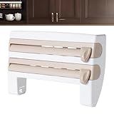 Folienschneider, Frischhaltefolienspender, wiederverwendbar, für Schrank, Schublade, Tür, Aufbewahrung von Lebensmitteln