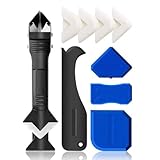 Silikonentferner, Silikon Abzieher Werkzeug Set 5 in 1 Fugenkratzer, 9 PCS Silikonentferner Werkzeug Set Silikon Abzieher (3 in 1) Fugenwerkzeug Fugenkratzer aus Edelstahlkopf mit Fugenglätter