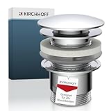KIRCHHOFF Design Universal Waschbecken Ablaufgarnitur, Pop Up Waschbeckenstöpsel, Ablaufventil mit Überlauf, Abfluss Stöpsel für Badezimmer Waschbecken & Waschtisch, Chrom 98807330