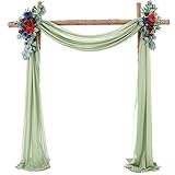 Tüll Fotovorhang Hintergrund Vorhäng,Hochzeitsbogen Deko Tüllstoff Hochzeit Bogenvorhäng Freihandbogen Querbehang Deko Gardinen Vorhang für Babyparty Party Hochzeit Torbogen Zeremonie,70*550cm Grün